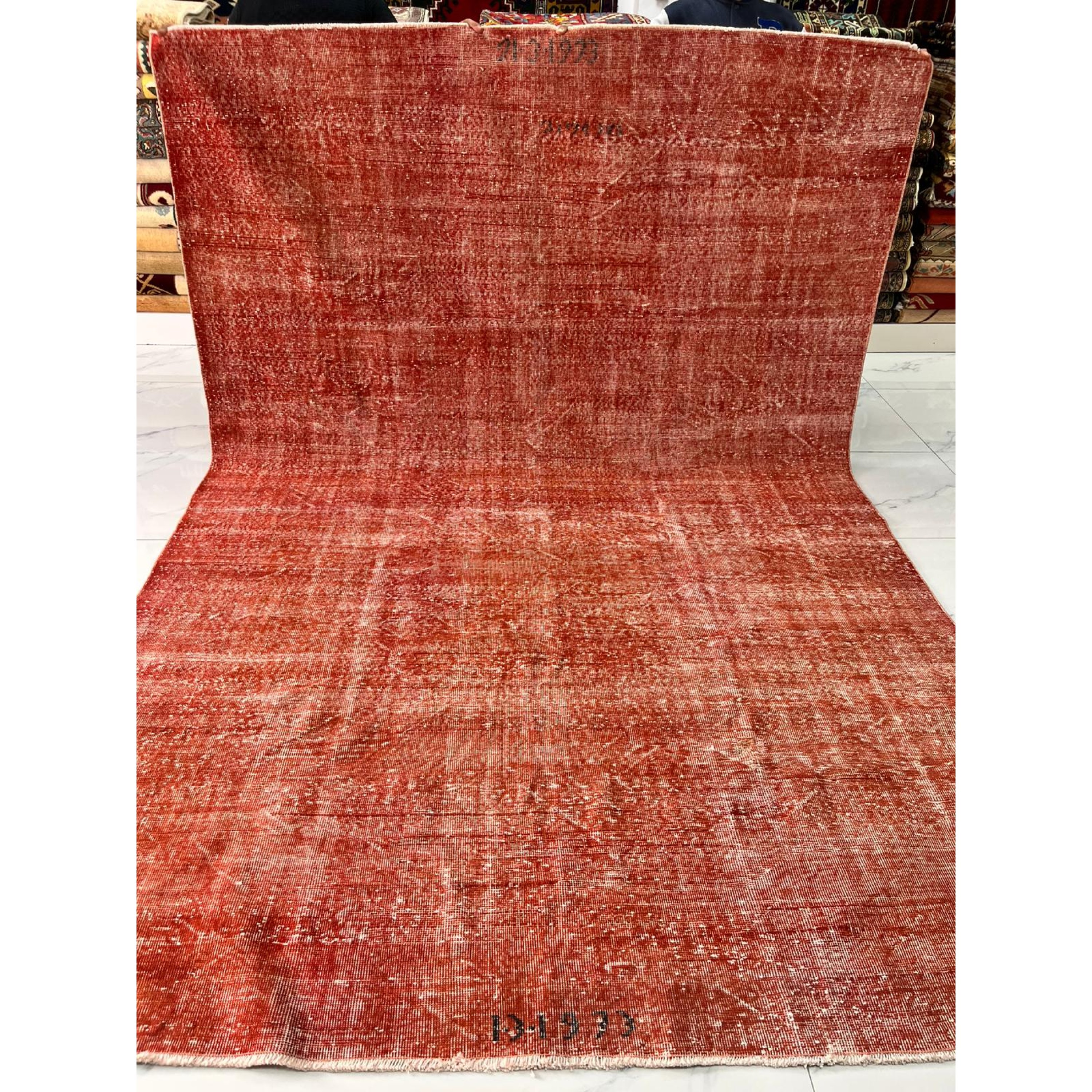 Vintage Turkish Burdur Rug (Woven 1973) – Wool on Cotton, Handwoven (337 × 232 cm)