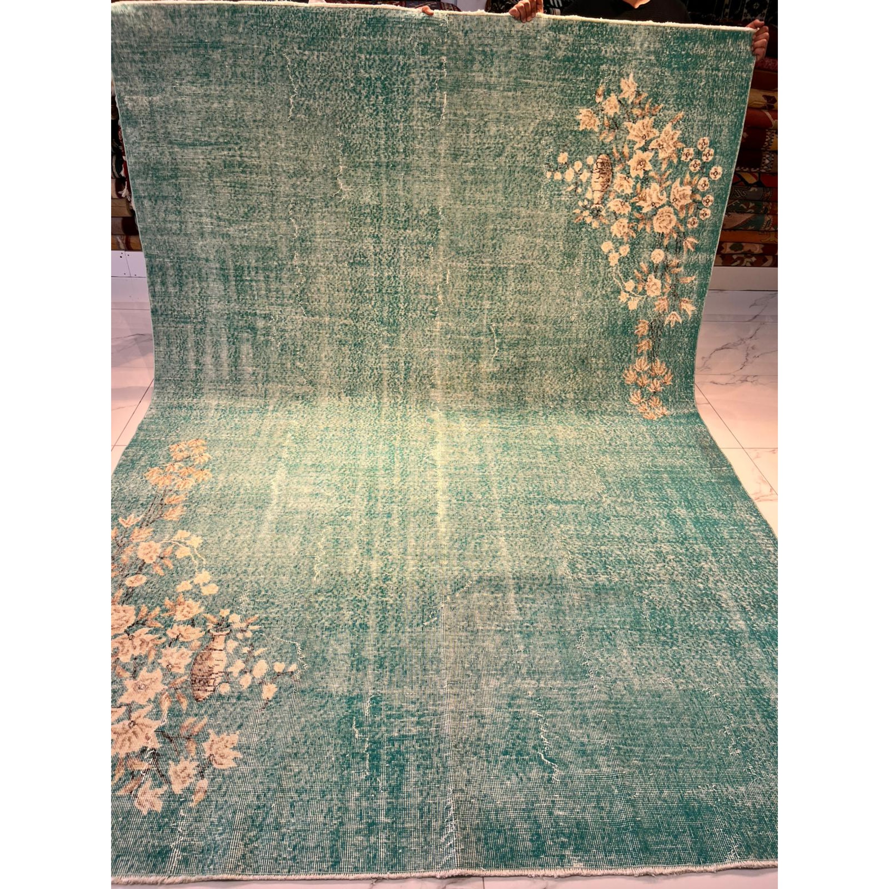 Vintage Turkish Burdur Rug – Wool on Cotton,50 Years Old