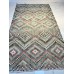 Vintage Zeki Müren Checkered Rug – Wool on Cotton, 40 Years Old