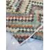 Vintage Zeki Müren Checkered Rug – Wool on Cotton, 40 Years Old